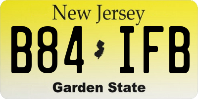 NJ license plate B84IFB