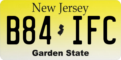 NJ license plate B84IFC