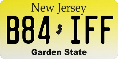 NJ license plate B84IFF