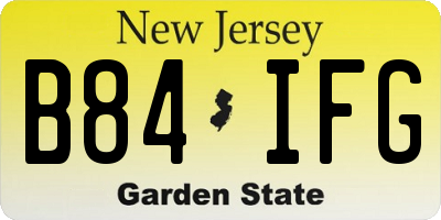 NJ license plate B84IFG