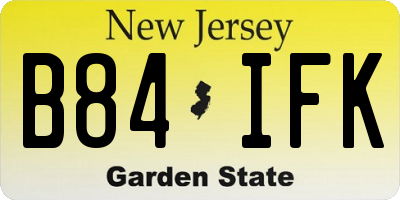 NJ license plate B84IFK