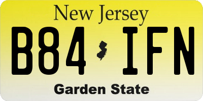 NJ license plate B84IFN