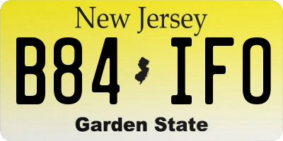 NJ license plate B84IFO
