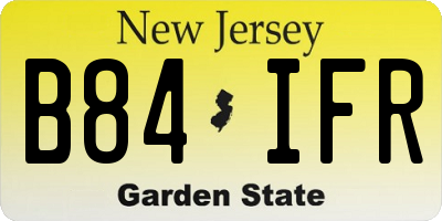 NJ license plate B84IFR