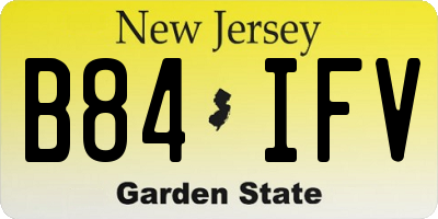 NJ license plate B84IFV