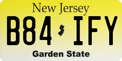 NJ license plate B84IFY