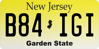 NJ license plate B84IGI