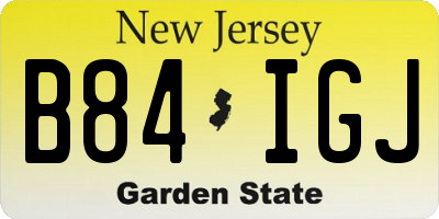 NJ license plate B84IGJ