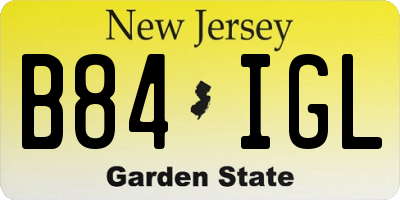 NJ license plate B84IGL