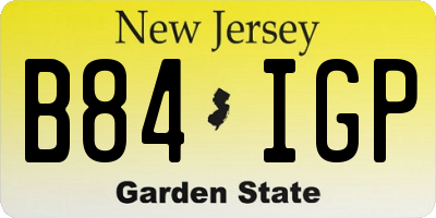 NJ license plate B84IGP
