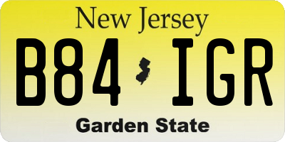 NJ license plate B84IGR