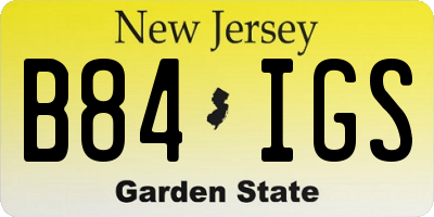 NJ license plate B84IGS