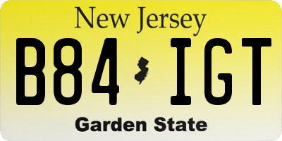 NJ license plate B84IGT