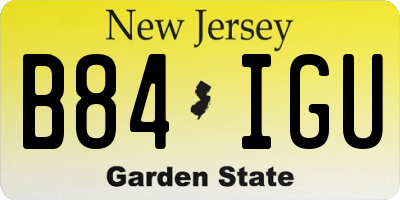 NJ license plate B84IGU