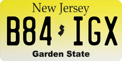 NJ license plate B84IGX