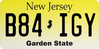 NJ license plate B84IGY