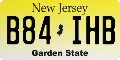 NJ license plate B84IHB