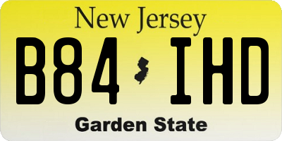 NJ license plate B84IHD