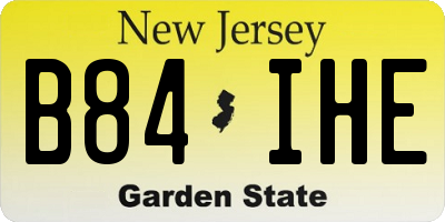 NJ license plate B84IHE