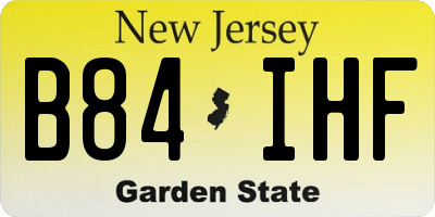 NJ license plate B84IHF