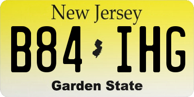 NJ license plate B84IHG