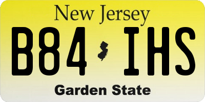 NJ license plate B84IHS