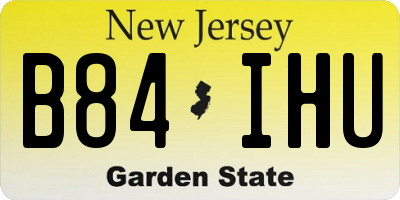 NJ license plate B84IHU