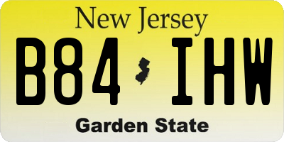 NJ license plate B84IHW