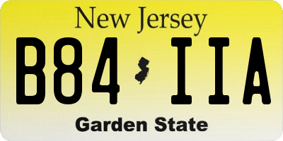 NJ license plate B84IIA