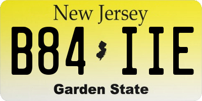 NJ license plate B84IIE