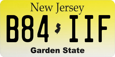 NJ license plate B84IIF
