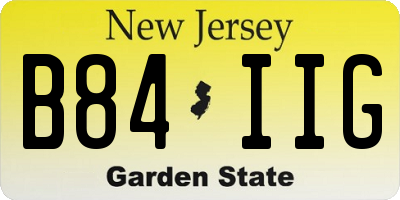 NJ license plate B84IIG