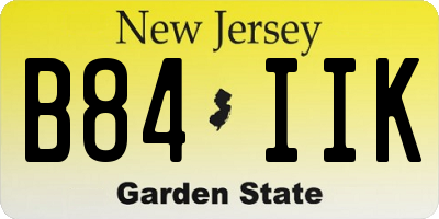 NJ license plate B84IIK