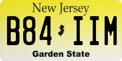 NJ license plate B84IIM