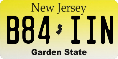 NJ license plate B84IIN