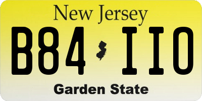 NJ license plate B84IIO