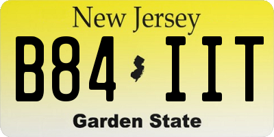 NJ license plate B84IIT