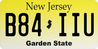 NJ license plate B84IIU