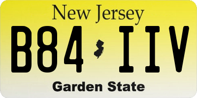 NJ license plate B84IIV