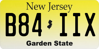 NJ license plate B84IIX