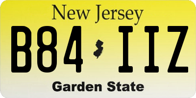 NJ license plate B84IIZ