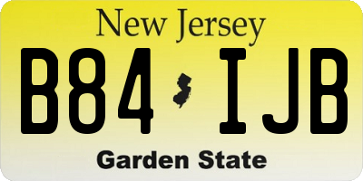 NJ license plate B84IJB