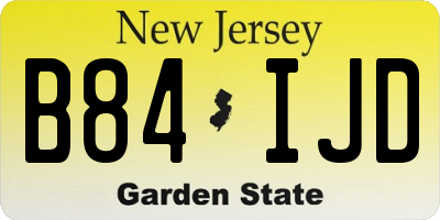 NJ license plate B84IJD