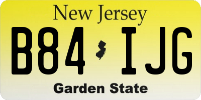 NJ license plate B84IJG