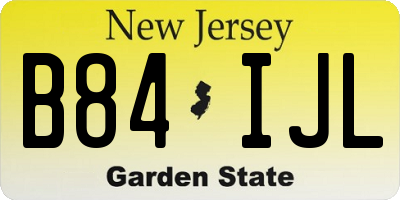 NJ license plate B84IJL