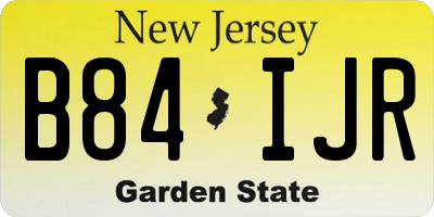 NJ license plate B84IJR