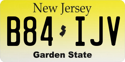 NJ license plate B84IJV