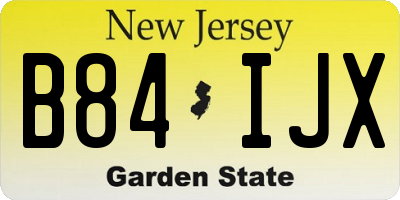 NJ license plate B84IJX