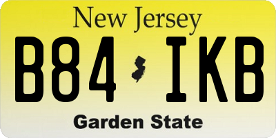 NJ license plate B84IKB