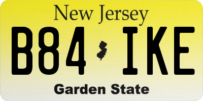 NJ license plate B84IKE